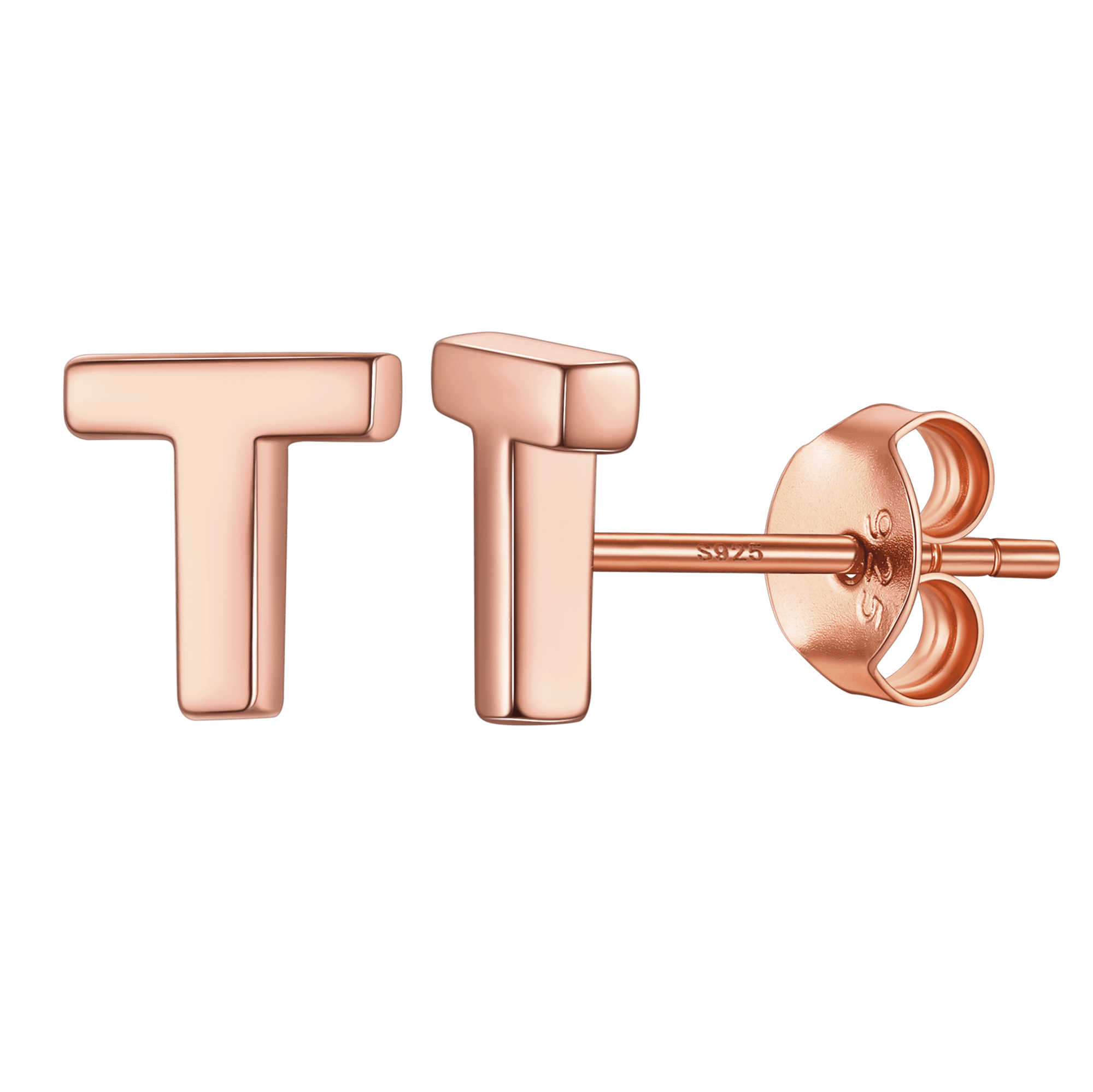 Sterling Silver Tiny Initial Letter Earrings Alphabet Studs for
