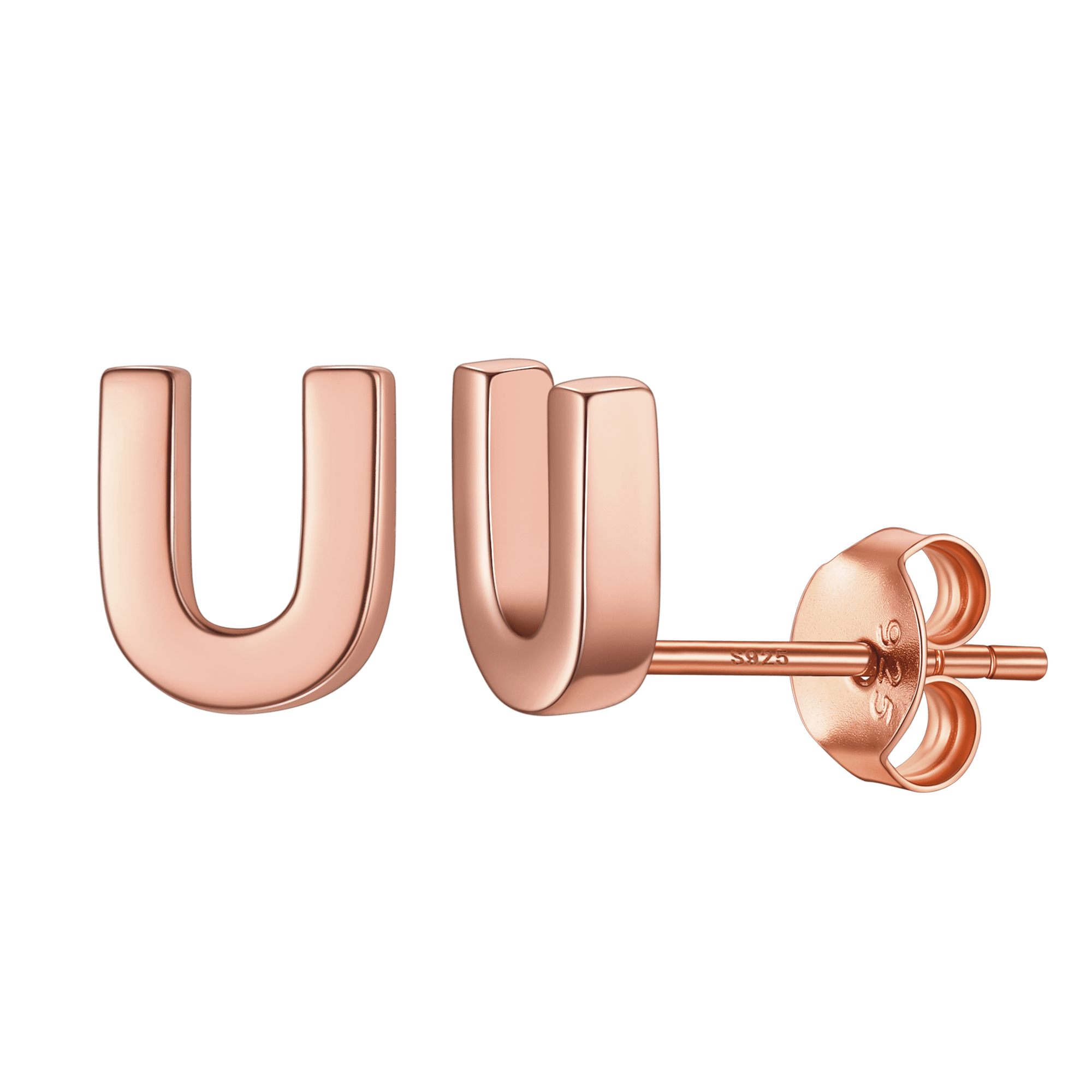 Sterling Silver Tiny Initial Letter Earrings Alphabet Studs for