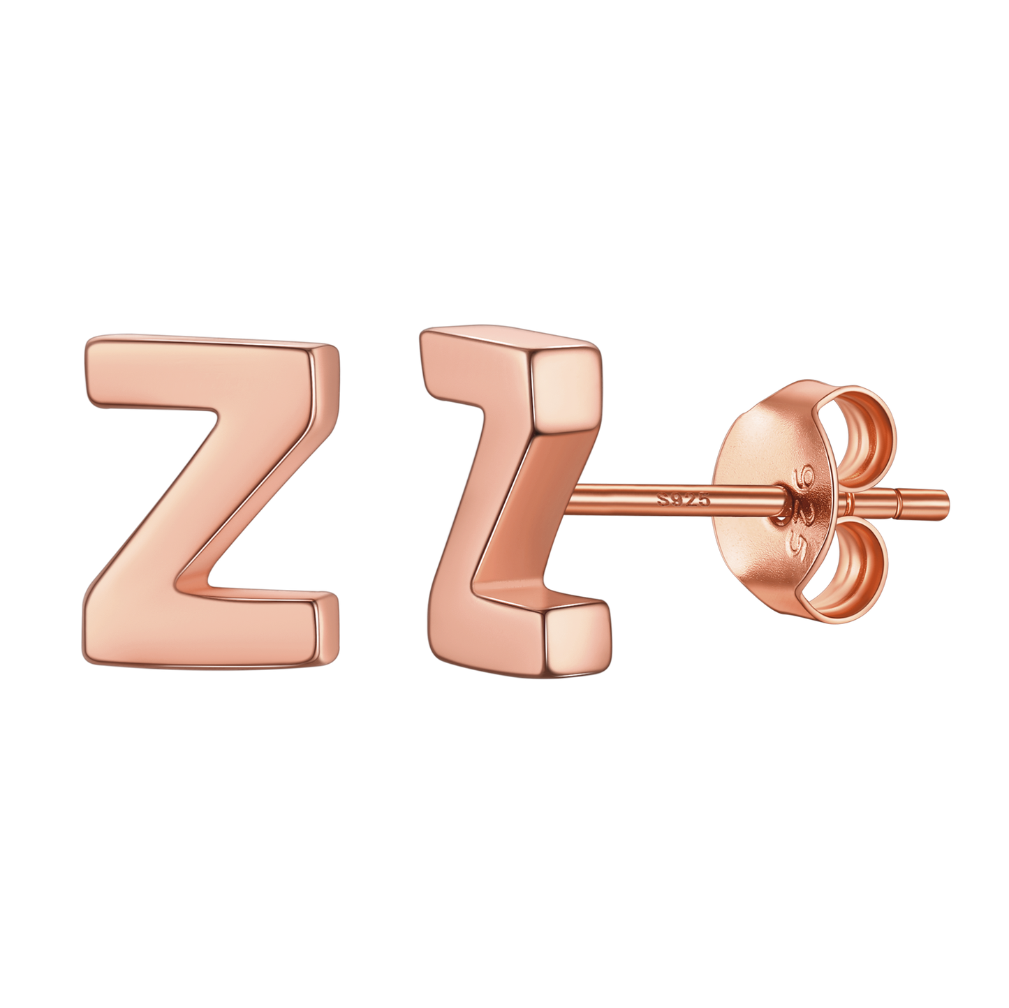 Sterling Silver Tiny Initial Letter Earrings Alphabet Studs for