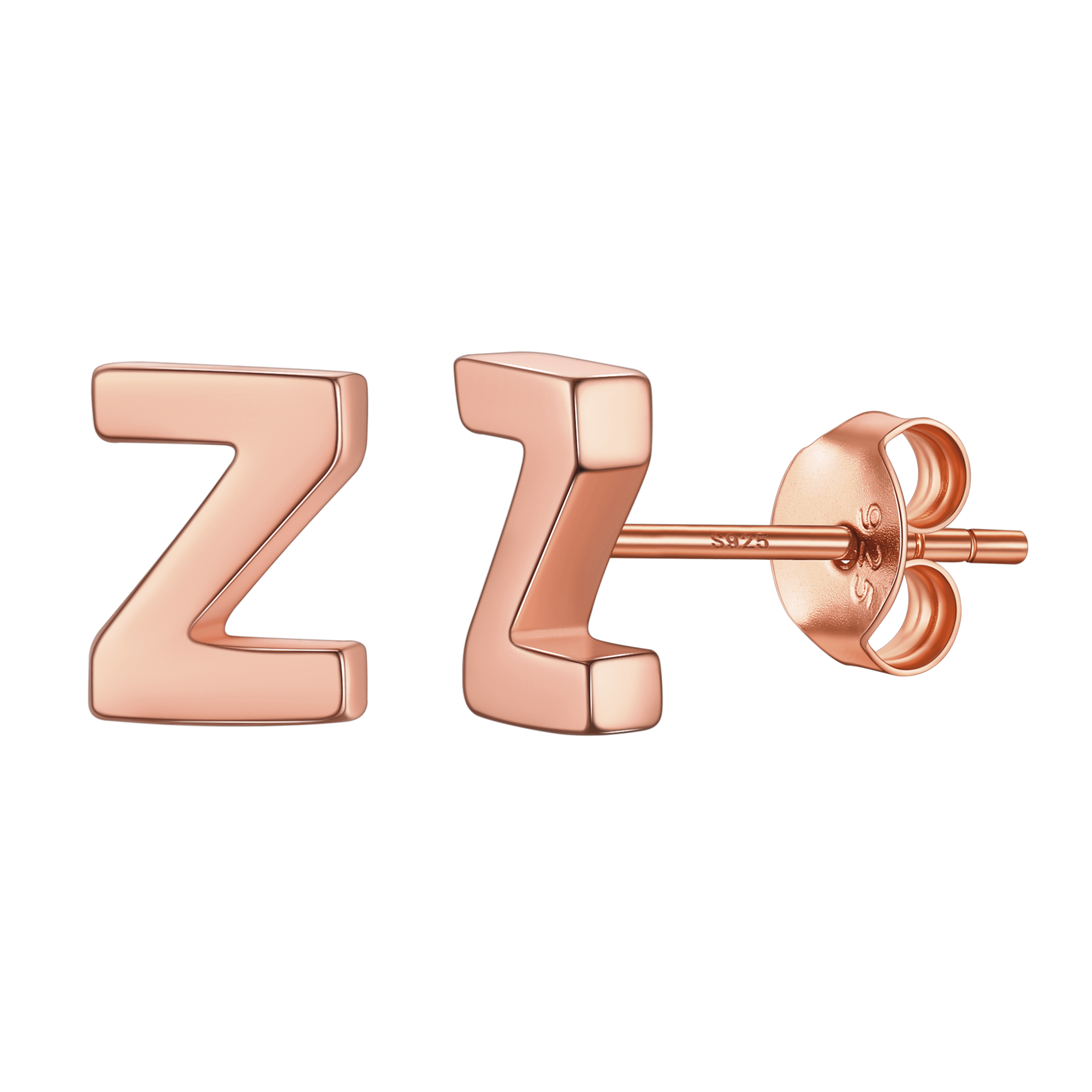 Sterling Silver Tiny Initial Letter Earrings Alphabet Studs for