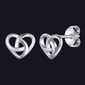 Sterling Silver Celtic Knot Heart Stud Earrings for Girl