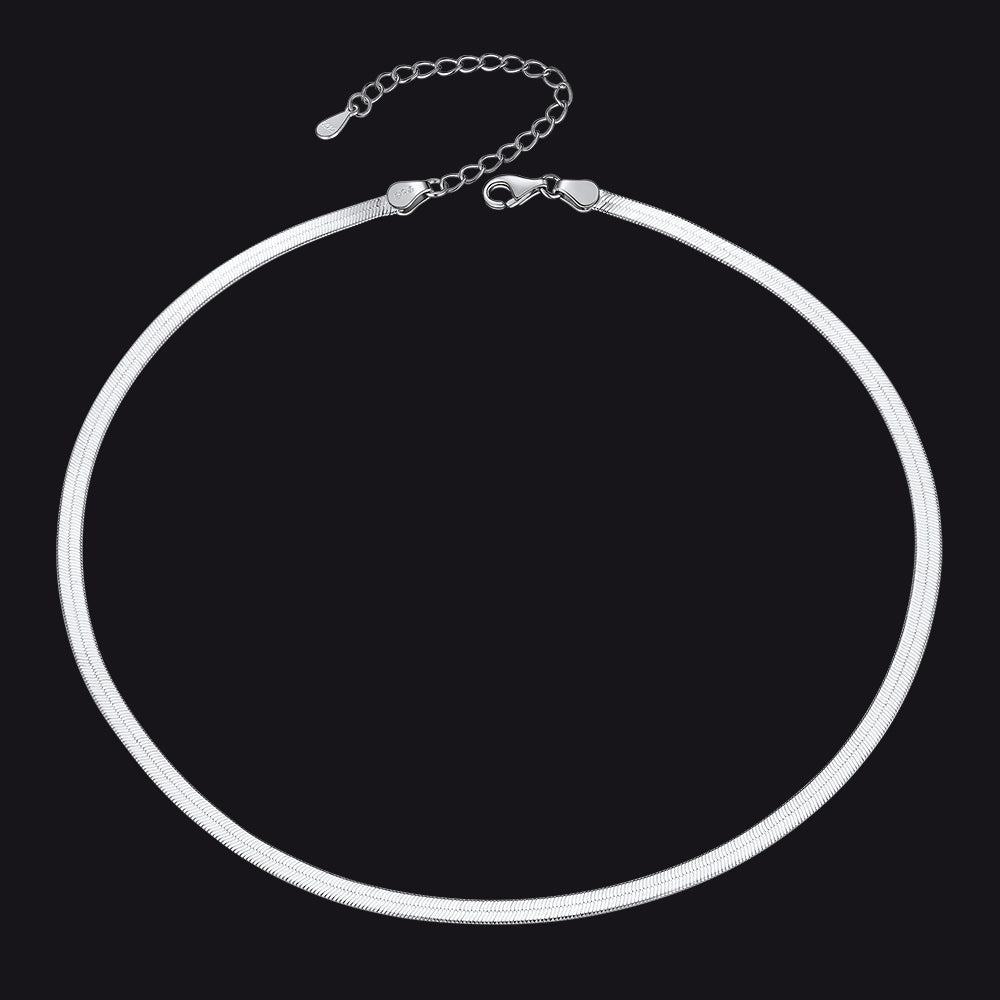 Sterling Silver 3mm Snake Chain Chokcer Necklace for