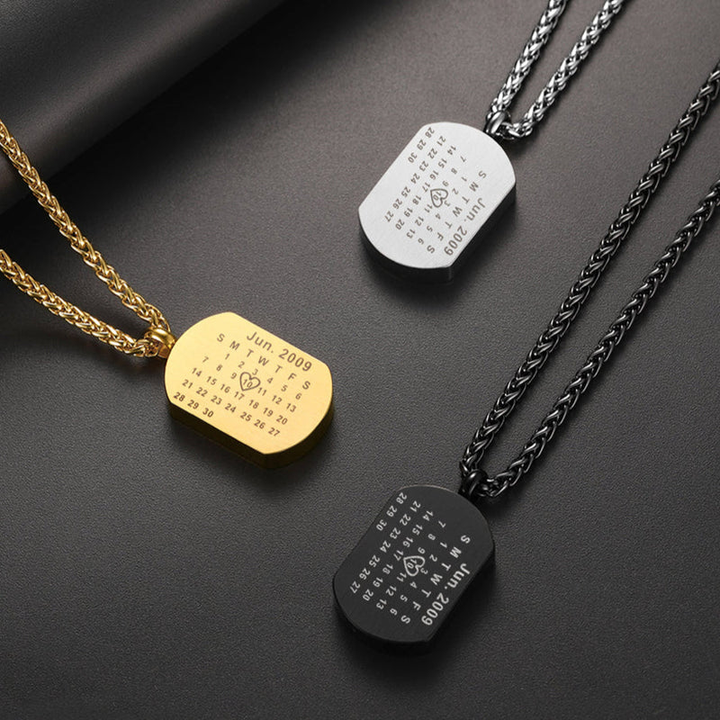 Customized Urn Dog Tag Necklace for Ashes Memorial Cremation Jewelry