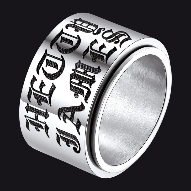 Custom Engraved Fidget Spinner Anxiety Stainless Steel Ring for