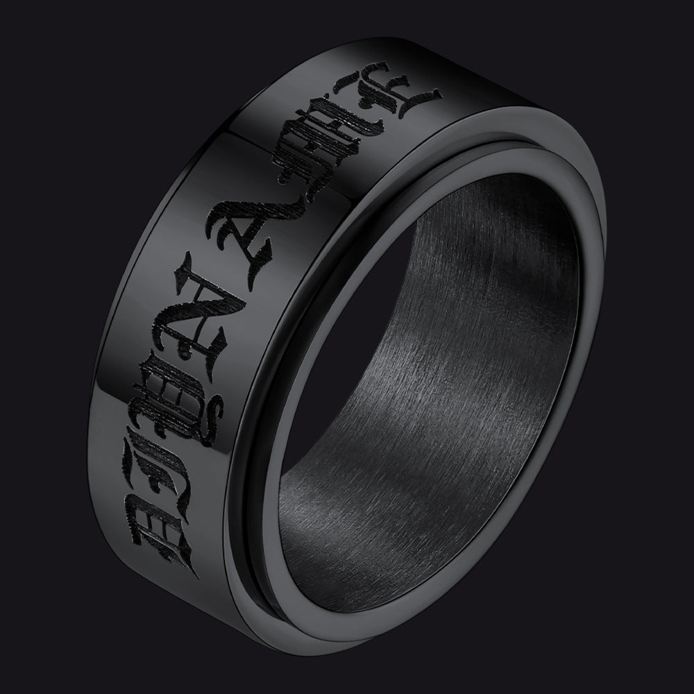 Custom Engraved Fidget Spinner Anxiety Stainless Steel Ring for