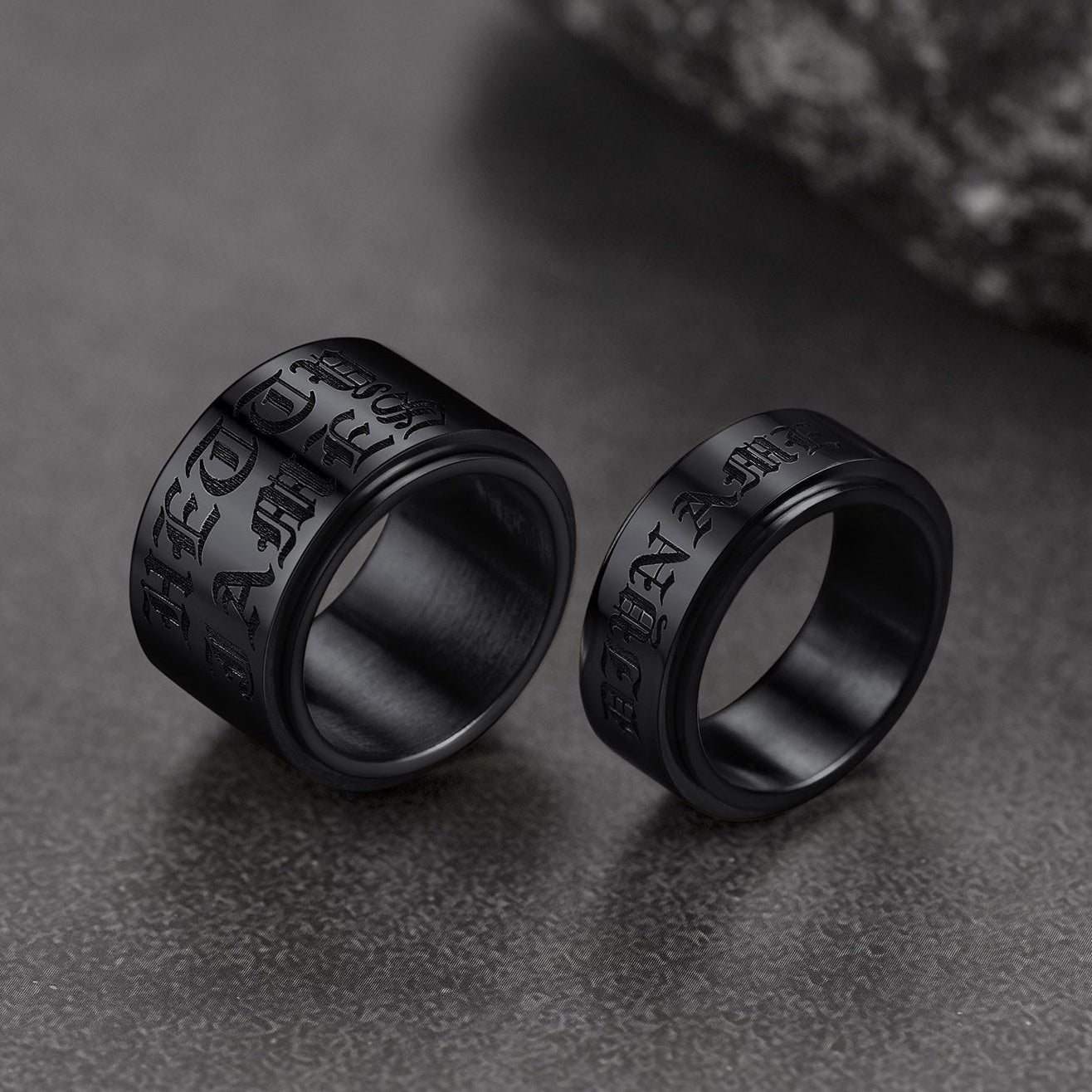 Custom Engraved Fidget Spinner Anxiety Stainless Steel Ring for