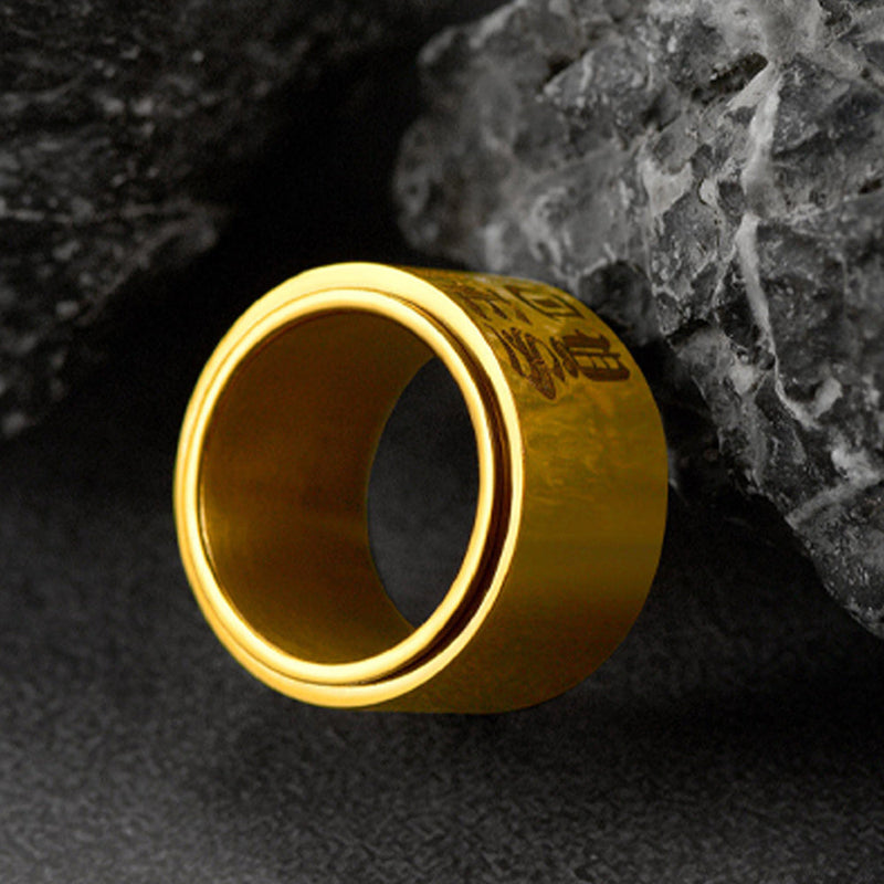 Custom Engraved Fidget Spinner Anxiety Stainless Steel Ring for