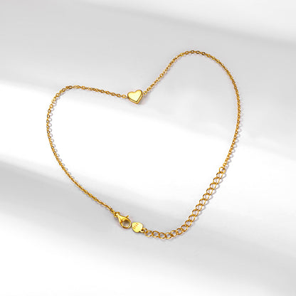 Customized Heart Anklet for in Sterling Silver