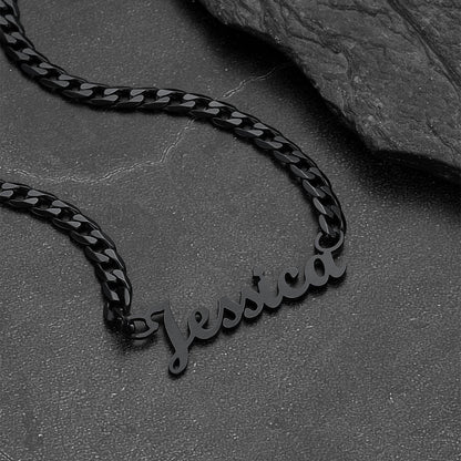 Custom Nameplate Choker Chain Necklace for 18 Inch
