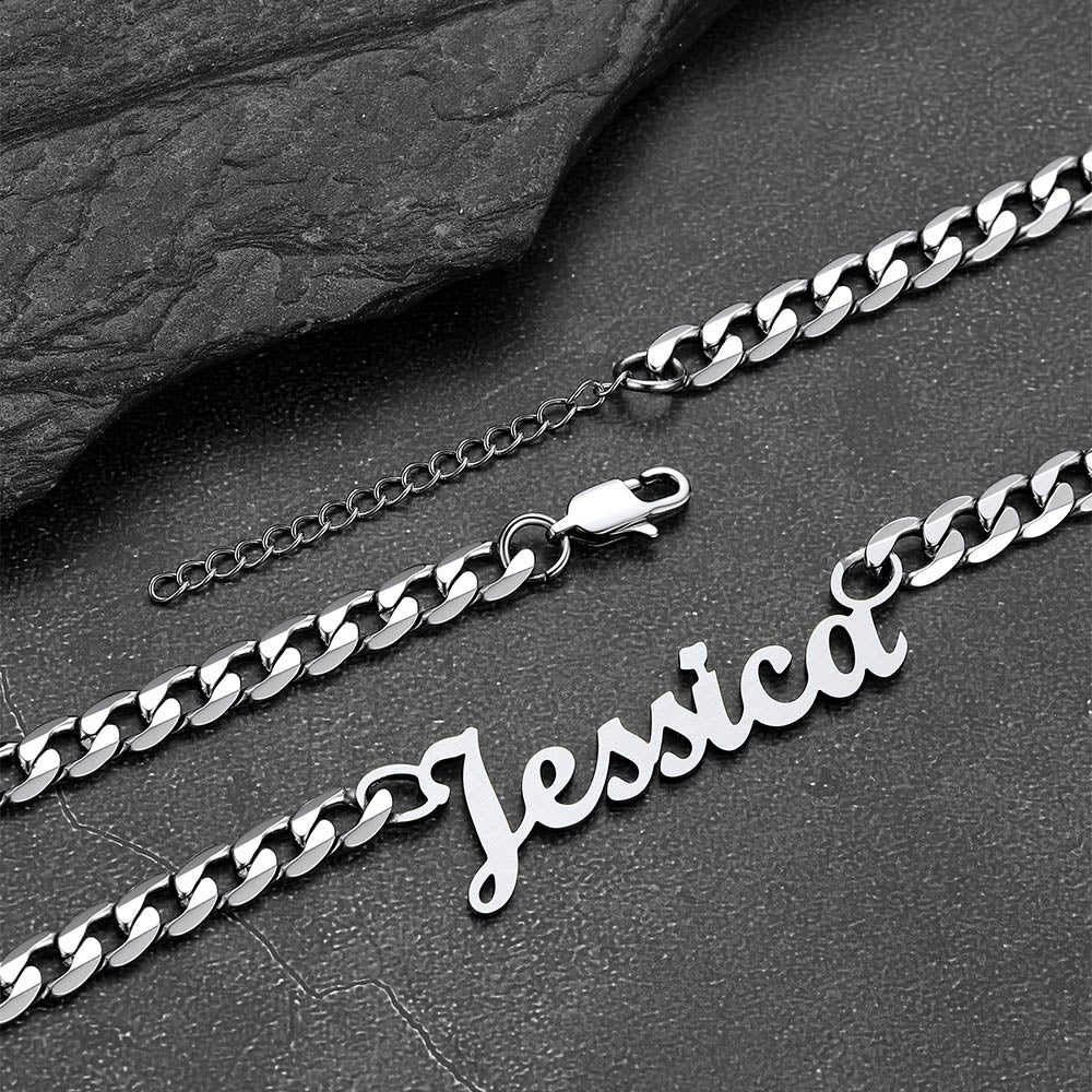 6mm Custom Nameplate Chain & Bracelet Set for