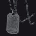 Engraved Saint Florian Firefighter Dog Tag Necklace for Firemen