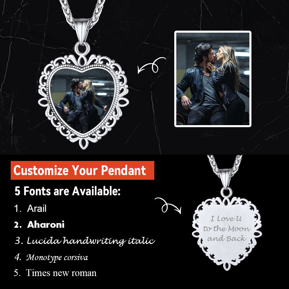 Personalized Heart Picture Necklace for