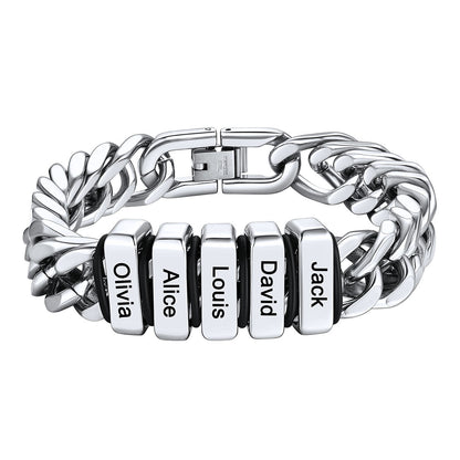 Personalized Cuban Link Bracelet Engraved Name Bracelet for