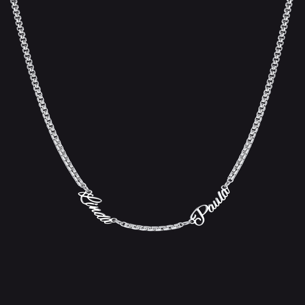 Personalized Multi Name Box Chain Necklace , Custom Mothers Day Presents