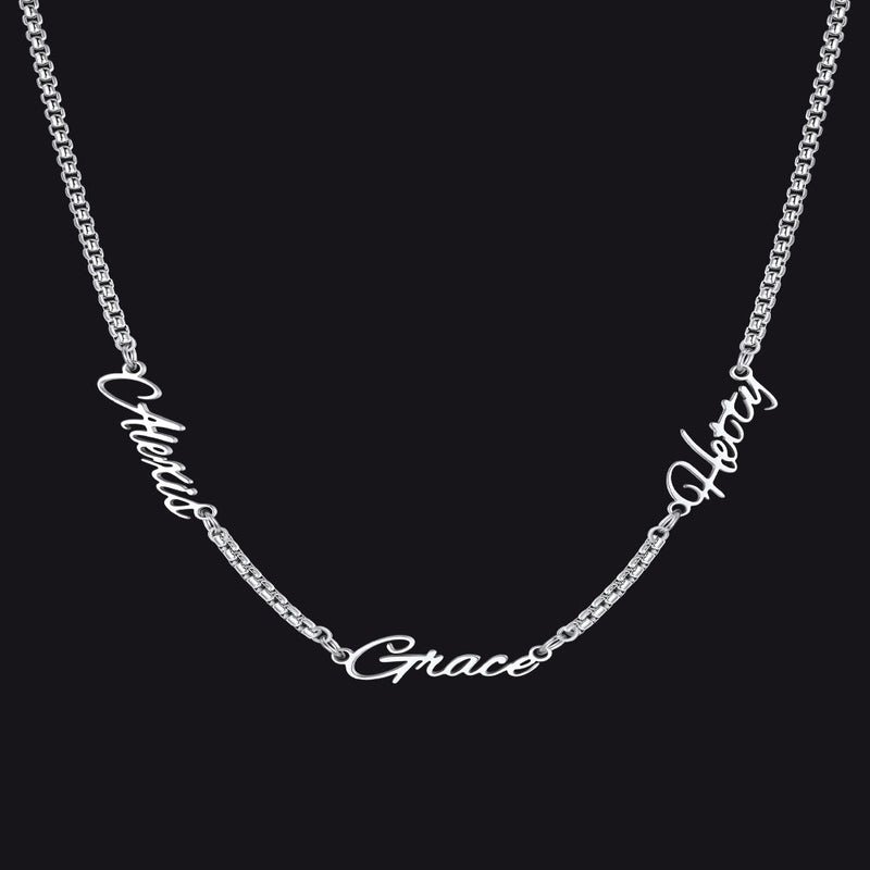 Personalized Multi Name Box Chain Necklace , Custom Mothers Day Presents