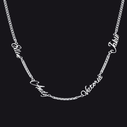 Personalized Multi Name Box Chain Necklace , Custom Mothers Day Presents