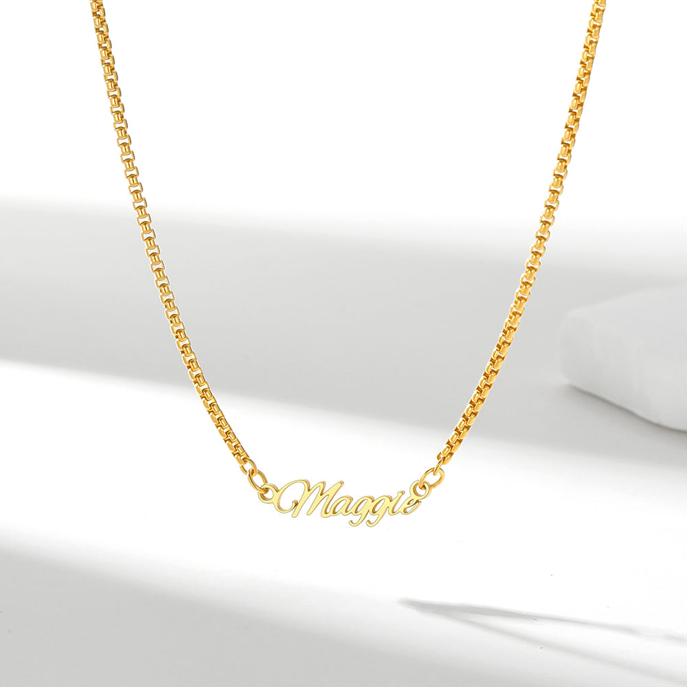 Personalized Multi Name Box Chain Necklace , Custom Mothers Day Presents
