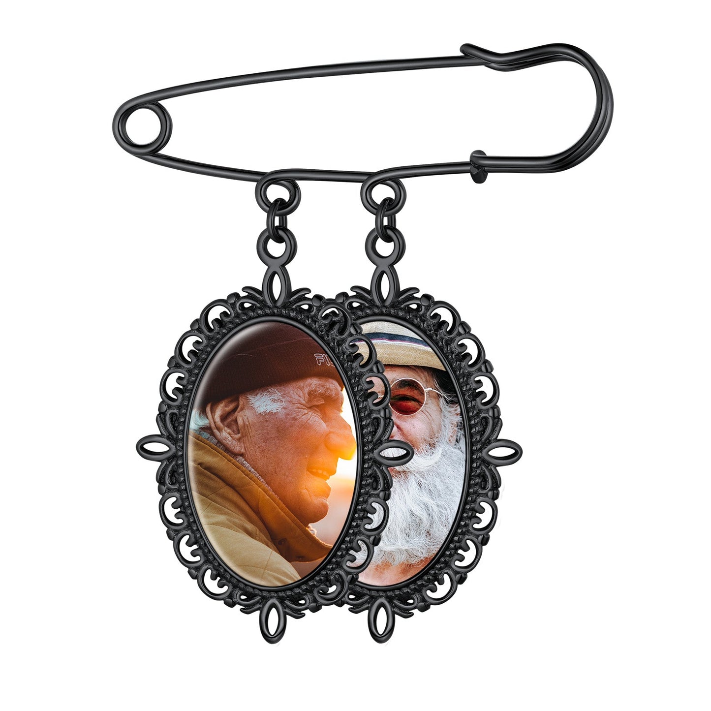 Customized Memorial Photo Charm Boutonniere Pins for Wedding