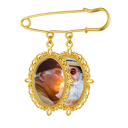 Customized Memorial Photo Charm Boutonniere Pins for Wedding