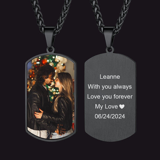 Custom Photo Dog Tag Necklace With Picture for