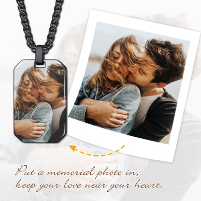 Customized Memory Picture Photo Dog Tag Necklace for