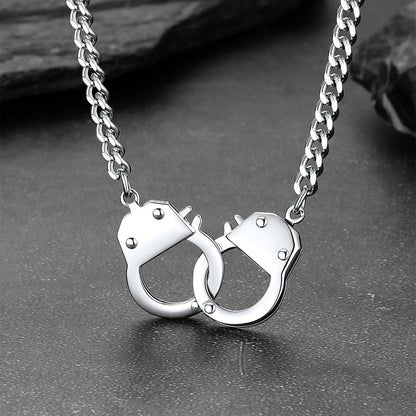 Punk Handcuff Necklace for , Partners in Crime Cuban Link Chain