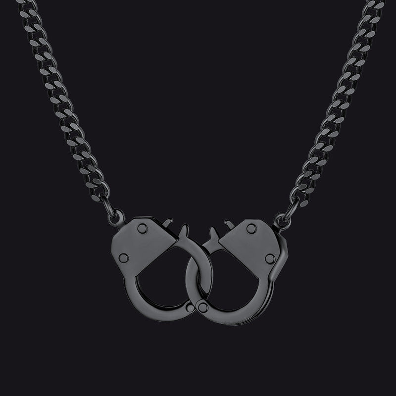 Punk Handcuff Necklace for , Partners in Crime Cuban Link Chain