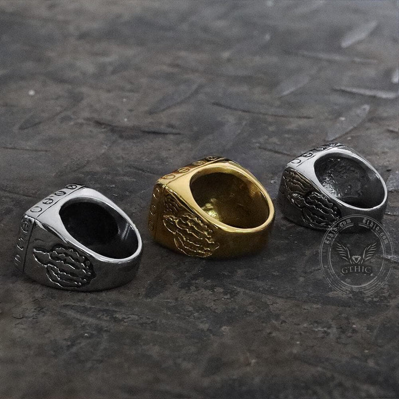 Punk Ftw Letters Stainless Steel Biker Ring