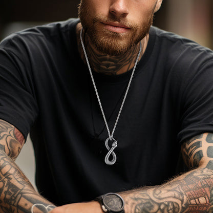 Punk Eight Pythons Infinity Snake Necklace for
