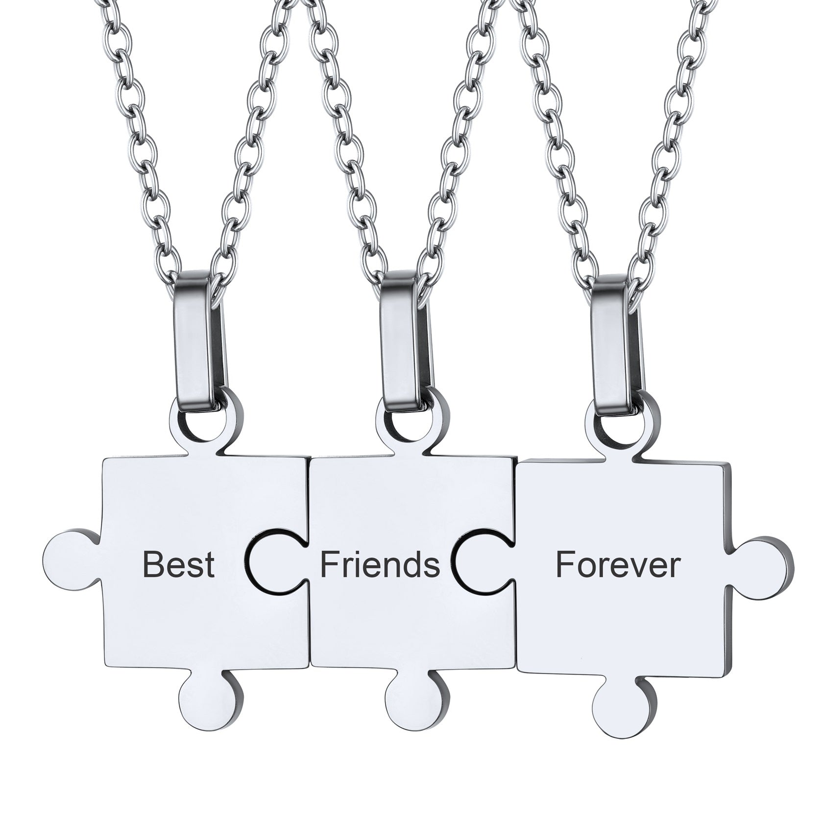 Custom Puzzle Piece Matching Pendant Necklaces Set for Family Best Friends