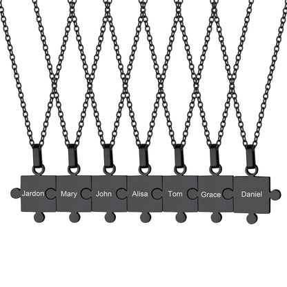Custom Puzzle Piece Matching Pendant Necklaces Set for Family Best Friends