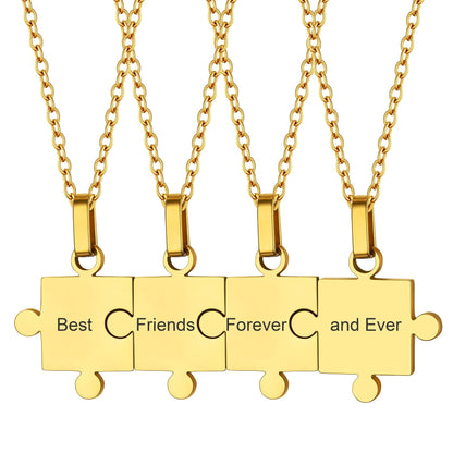 Custom Puzzle Piece Matching Pendant Necklaces Set for Family Best Friends