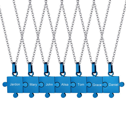 Custom Puzzle Piece Matching Pendant Necklaces Set for Family Best Friends
