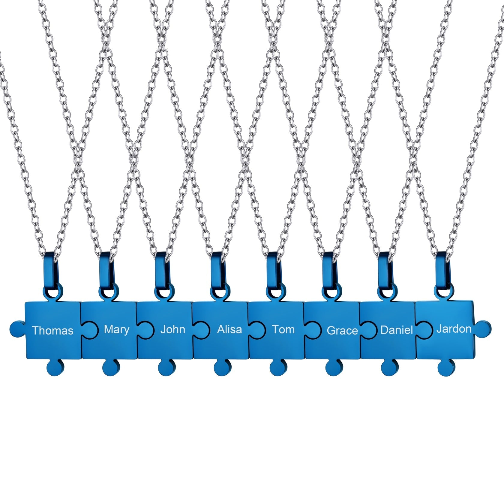 Custom Puzzle Piece Matching Pendant Necklaces Set for Family Best Friends