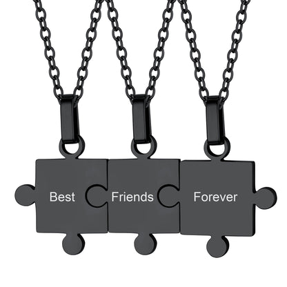 Custom Puzzle Piece Matching Pendant Necklaces Set for Family Best Friends