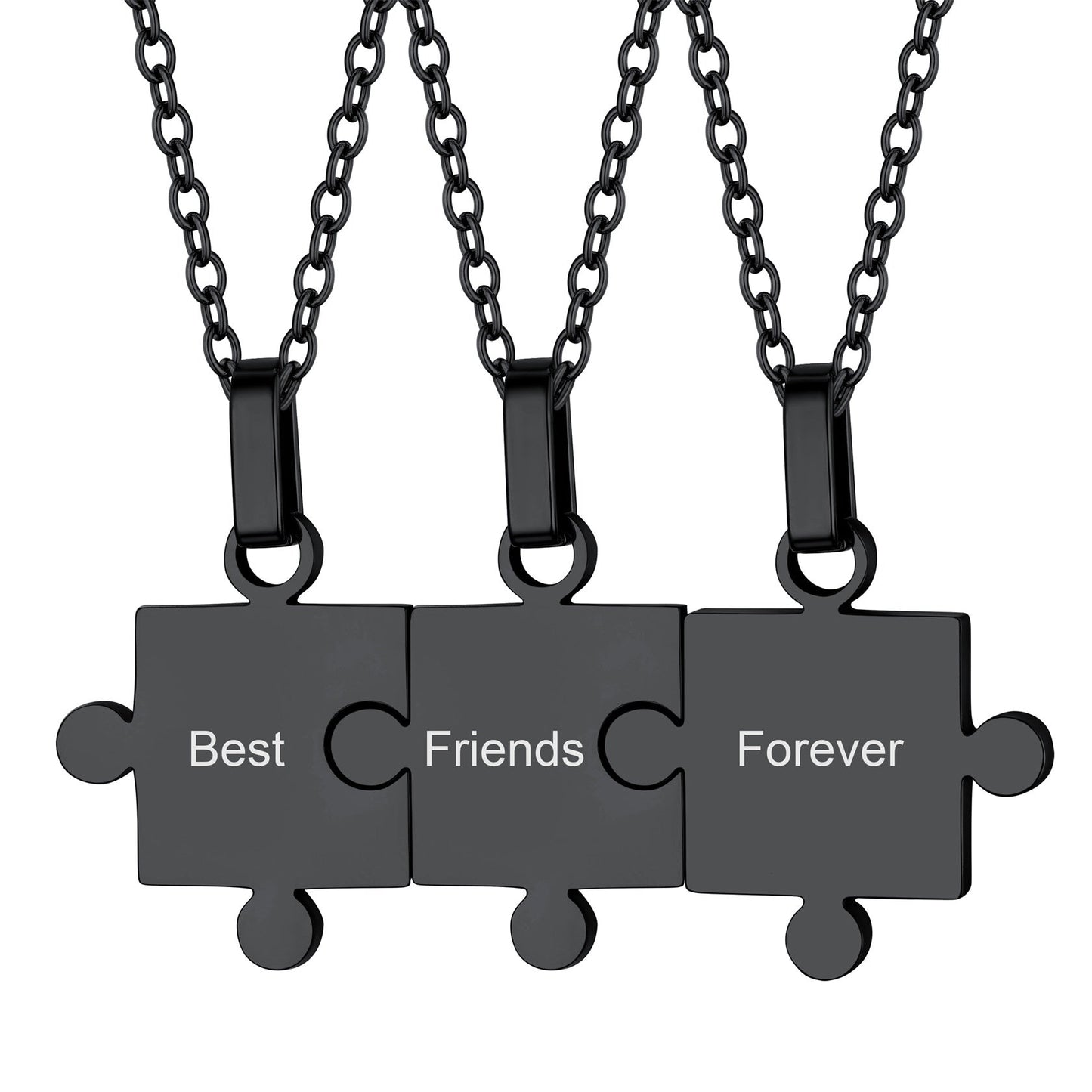 Custom Puzzle Piece Matching Pendant Necklaces Set for Family Best Friends