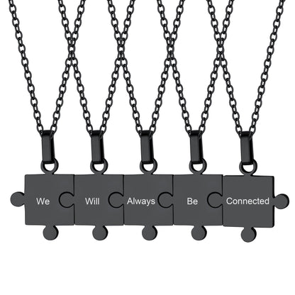 Custom Puzzle Piece Matching Pendant Necklaces Set for Family Best Friends
