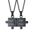 Custom Puzzle Piece Matching Pendant Necklaces Set for Family Best Friends