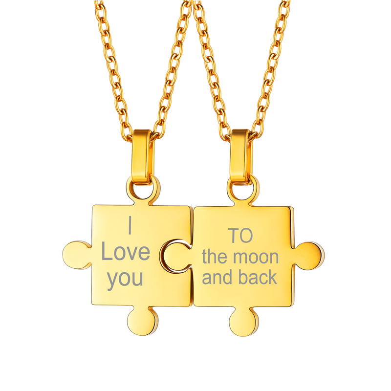 Custom Puzzle Piece Matching Pendant Necklaces Set for Family Best Friends