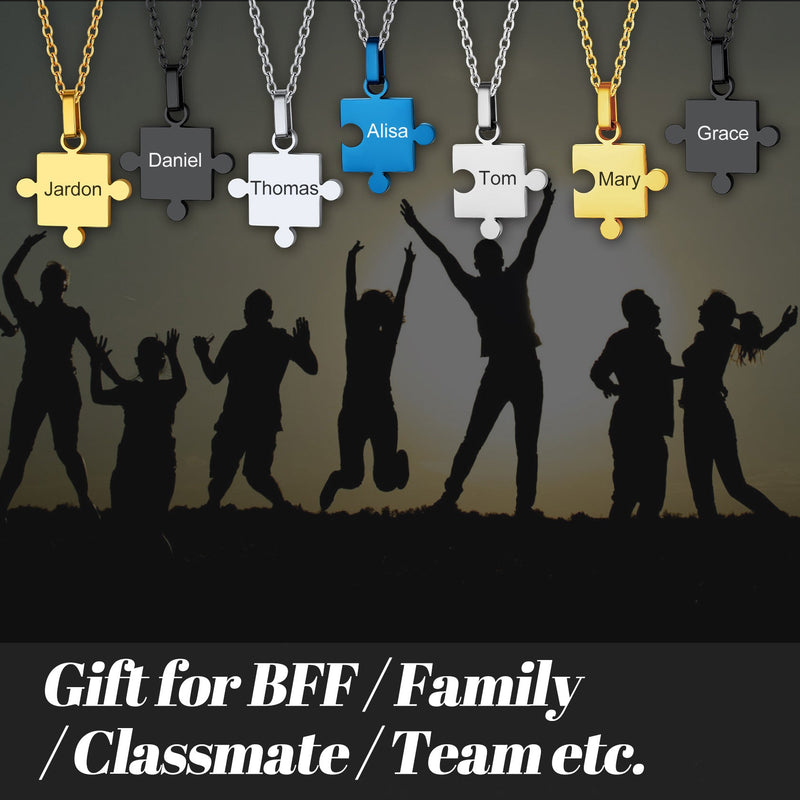 Custom Puzzle Piece Matching Pendant Necklaces Set for Family Best Friends