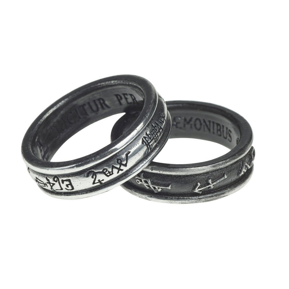 Demon Black & Angel White Ring - Alchemy Gothic Stackable Matching Ringbands