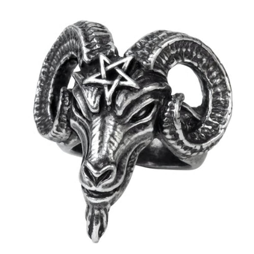Baphomet Pentagram Ring by Alchemy Gothic