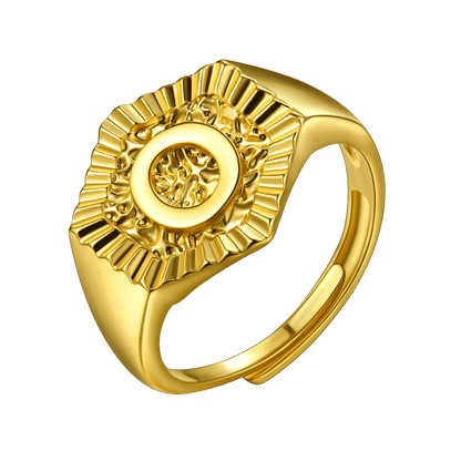 Faithheart Initial Signet Ring for Wedding Band
