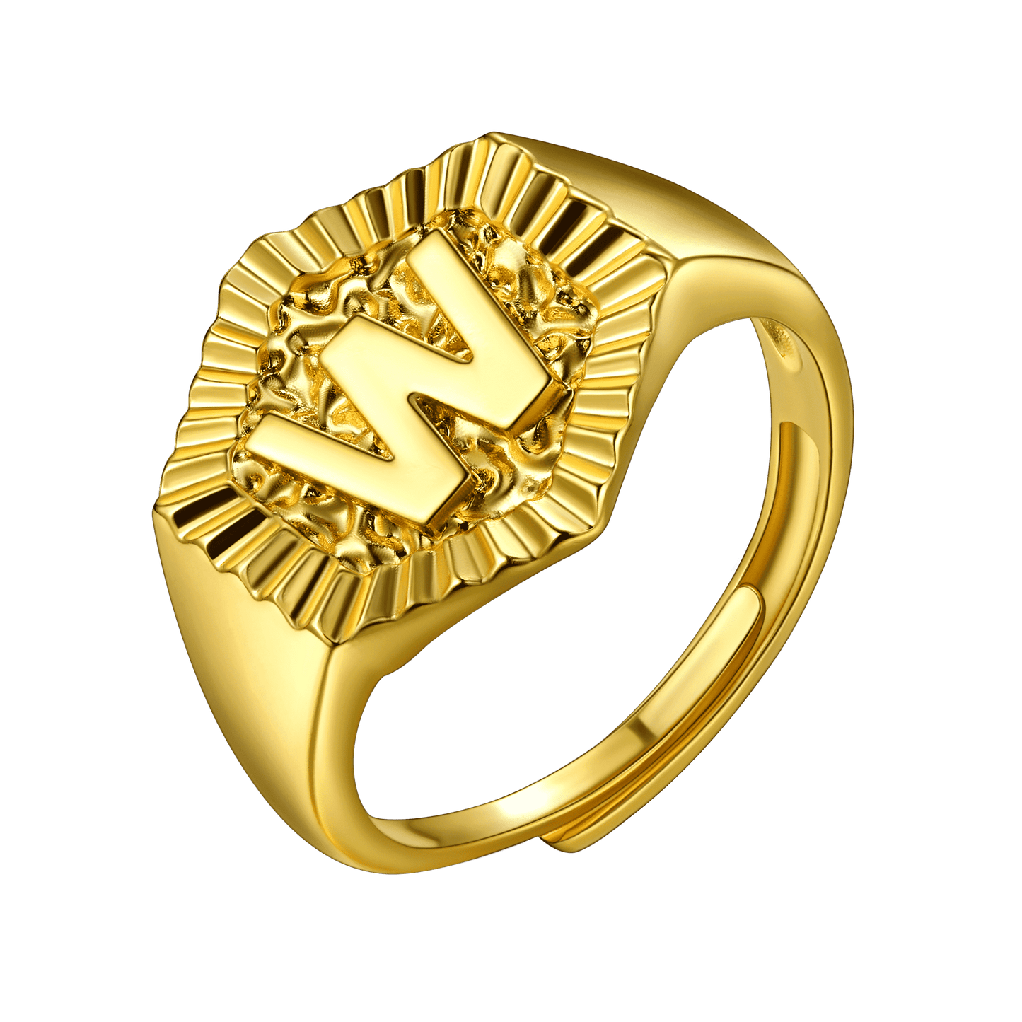 Faithheart Initial Signet Ring for Wedding Band