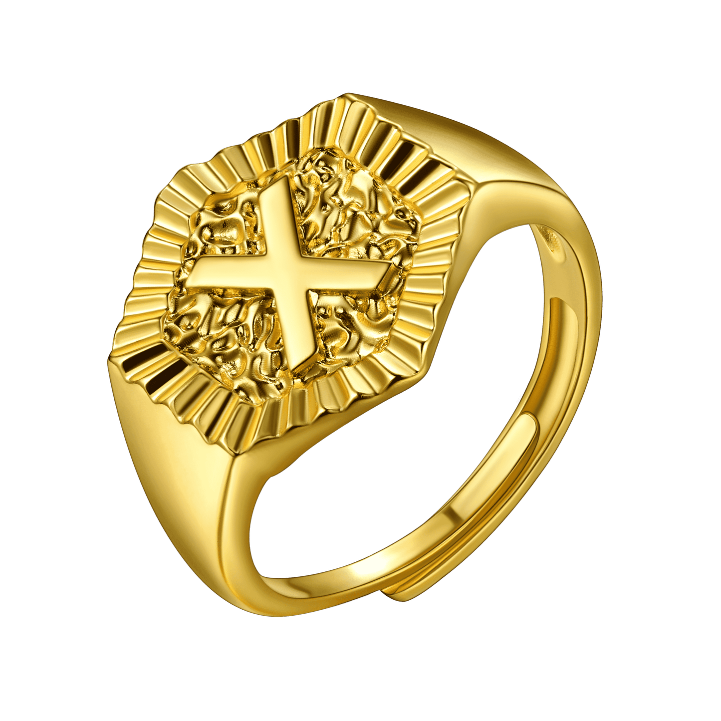 Faithheart Initial Signet Ring for Wedding Band
