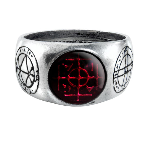 Agla Alchemy Gothic Pewter Talisman Ring