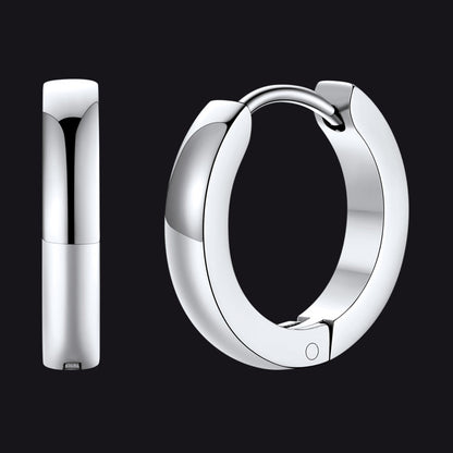 Classic Stainless Steel Huggie Hoop Earrings for