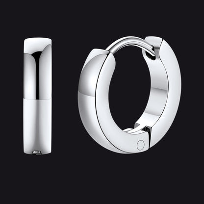 Classic Stainless Steel Huggie Hoop Earrings for