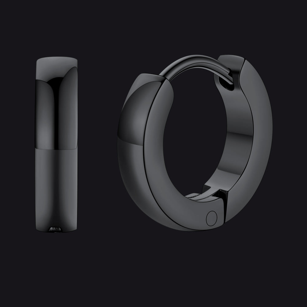 Classic Stainless Steel Huggie Hoop Earrings for