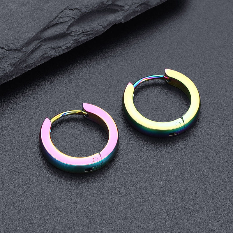 Classic Stainless Steel Huggie Hoop Earrings for